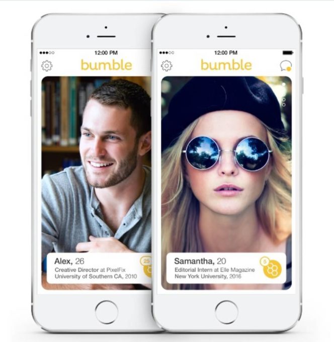 Interface de l'appli Bumble. Crédit : Bumble. Interface de l'appli Bumble. Crédit : Bumble.