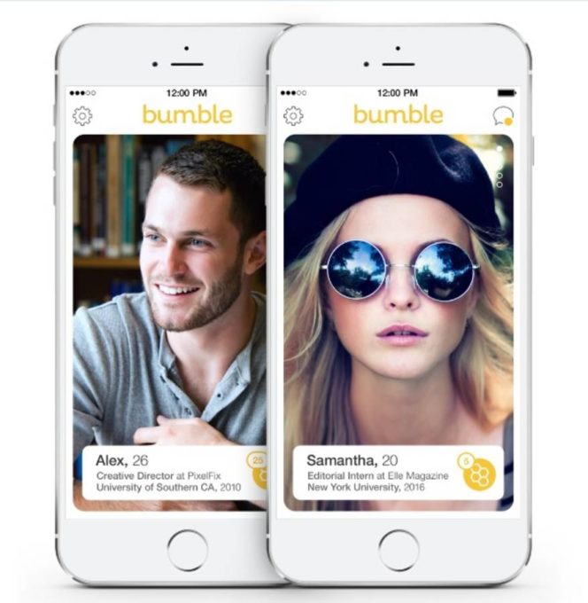 Interface de l'appli Bumble. Crédit : Bumble.