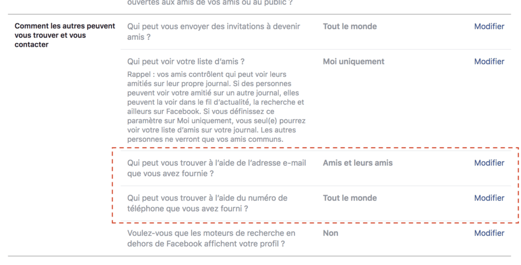 Tous les réseaux sociaux ont un onglet « Confidentialité » Tous les réseaux sociaux ont un onglet « Confidentialité »