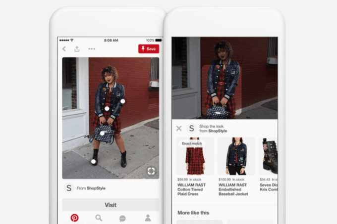 Aperçu de l'outil "Shop the Look" de Pinterest. Crédit : Pinterest Aperçu de l'outil "Shop the Look" de Pinterest. Crédit : Pinterest