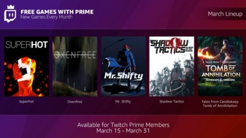 Twitch Prime Lineup