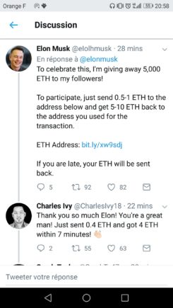 Twitter Eth arnaque Elon Musk