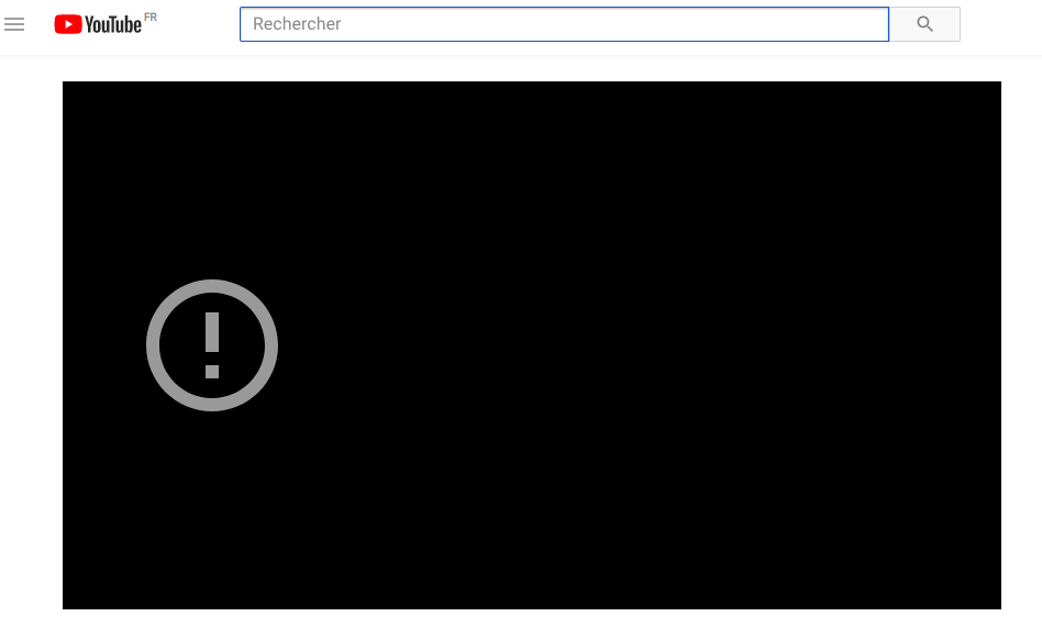 Capture d'écran du clip Despacito lorsqu'il ne fonctionnait plus. 10 avril 2018