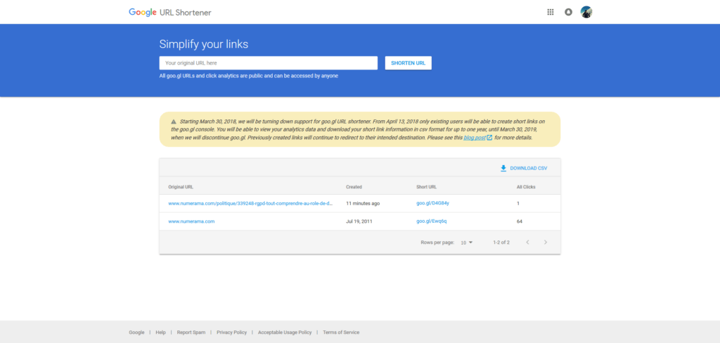 Google URL Shortener Google URL Shortener