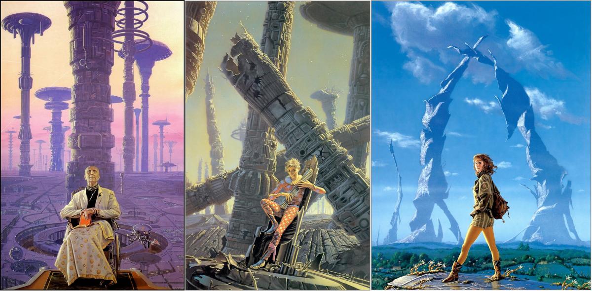 Artworks officiels de la trilogie Fondation  // Source : Michael Whelan