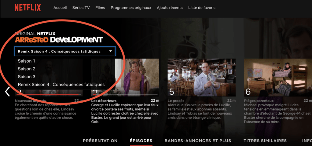 Capture d'écran Netflix France