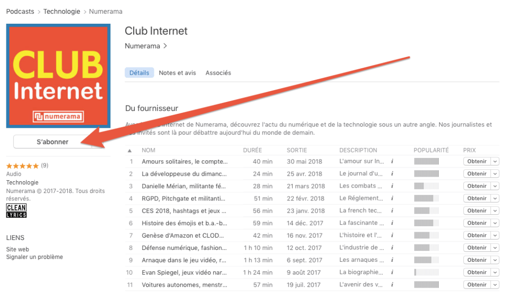 Club Internet sur iTunes