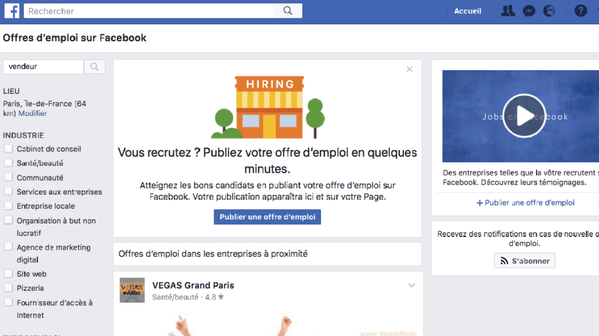 facebook jobs une