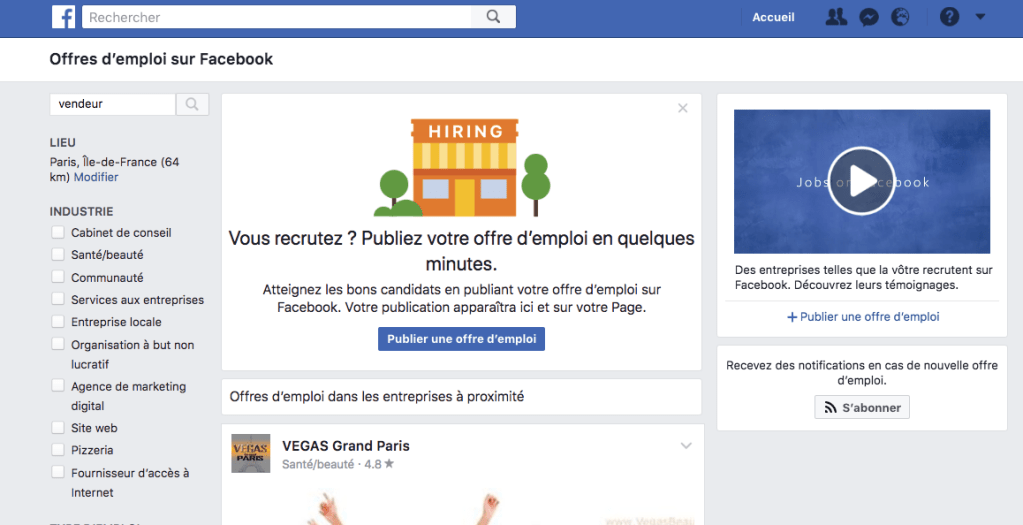 facebook jobs une