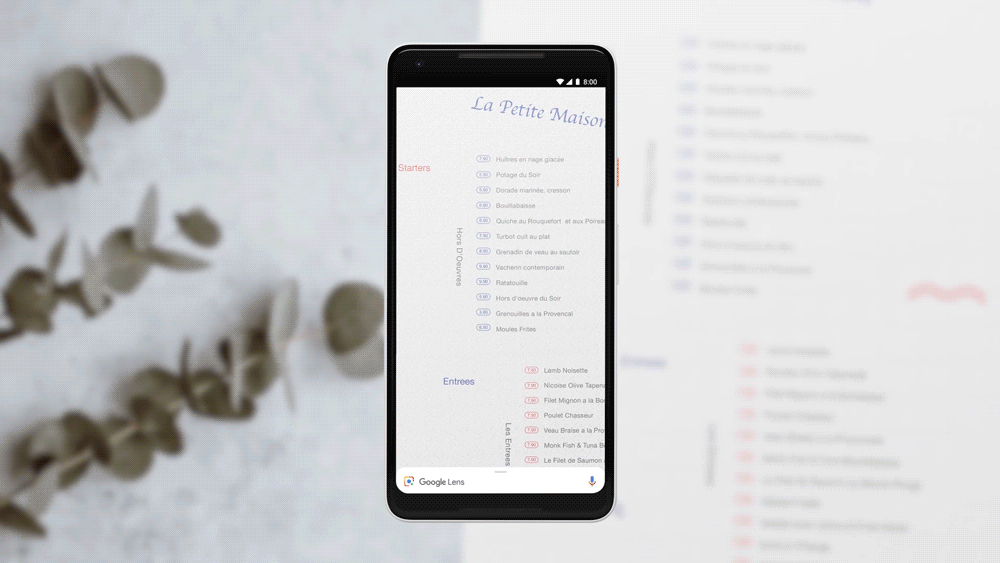 Google Lens peut importer une liste de course si vous lui montrez une recette.  // Source : Google