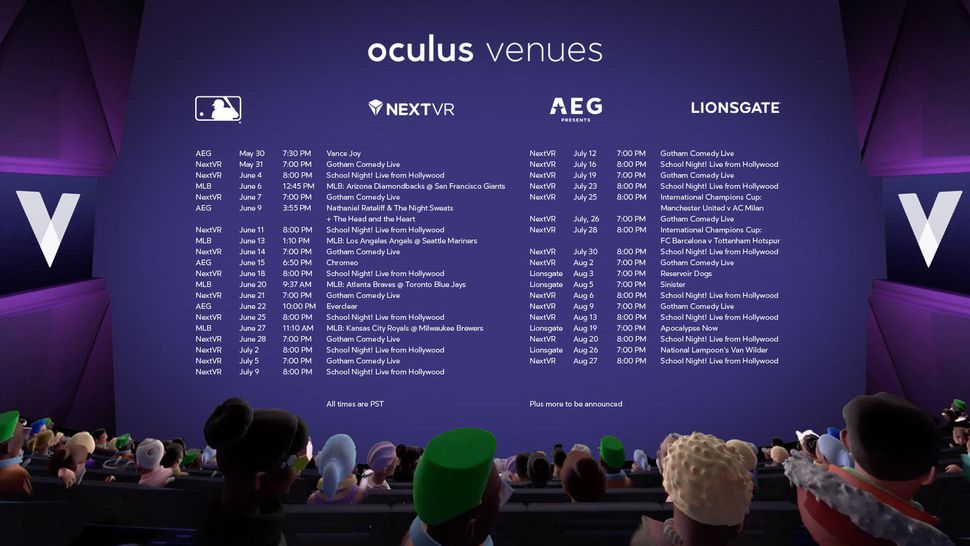 Oculus Venues programme Oculus Venues programme