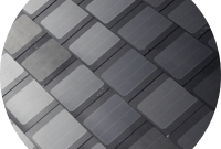 Vue de dessus, les cellules photovoltaïques apparaissent. Elles sont invisibles depuis le sol. Vue de dessus, les cellules photovoltaïques apparaissent. Elles sont invisibles depuis le sol.
