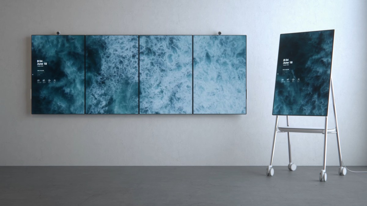 Surface Hub 2 mur trépied // Source : Microsoft