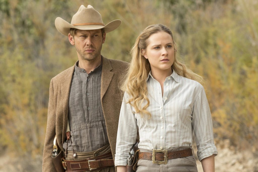Westworld
Season 1, Episode 8
Air Date: 11/20/16
Pictured: : Jimmi Simpson, Evan Rachel Wood Westworld
Season 1, Episode 8
Air Date: 11/20/16
Pictured: : Jimmi Simpson, Evan Rachel Wood
