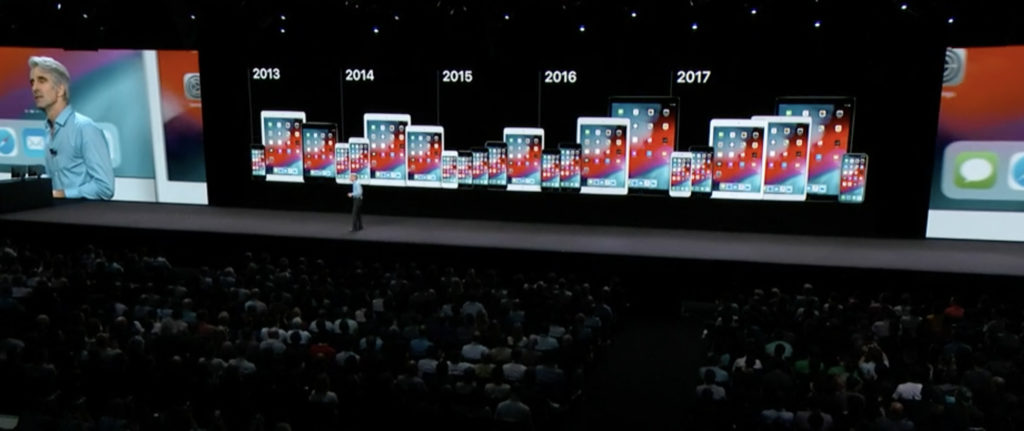 iOS 12 est-il conseillé sur les iPhone et iPad les plus anciens ? // Source : Capture d'écran WWDC 2018