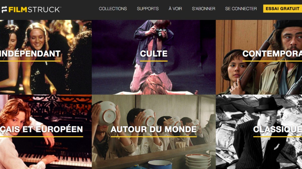 Capture de FilmStruck en France // Source : Filmstruck