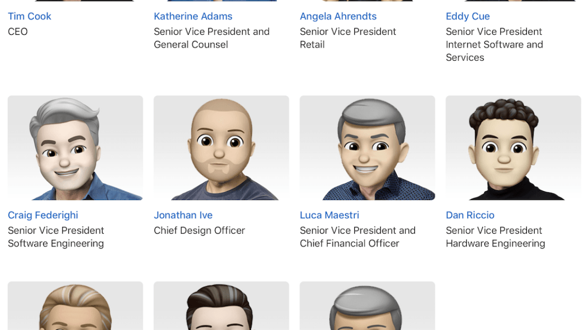 Dirigeants Apple en emoji. Apple