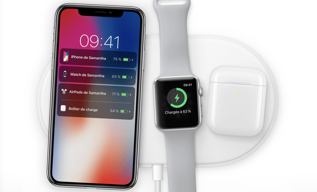 AirPods sur AirPower // Source : Apple