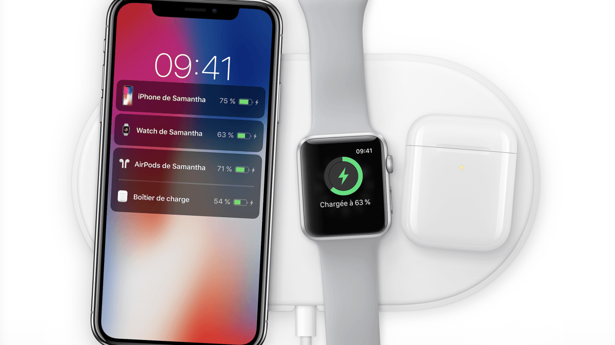 AirPods sur AirPower // Source : Apple