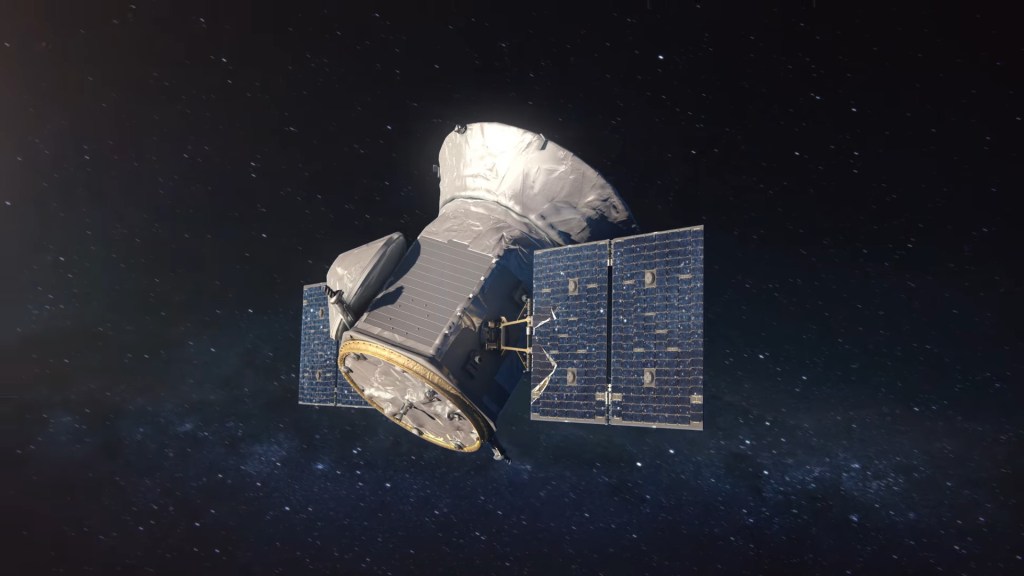 Vue d'artiste du télescope spatial TESS // Source : NASA Goddard