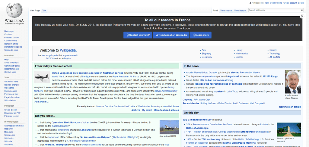 Wikipedia anglais Wikipedia anglais