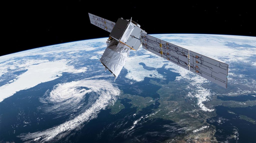 The Aeolus satellite.  // Source: European Space Agency