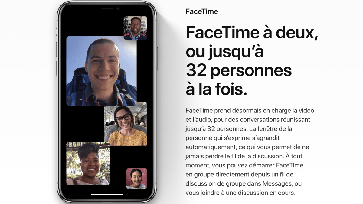 FaceTime à 32 // Source : Apple