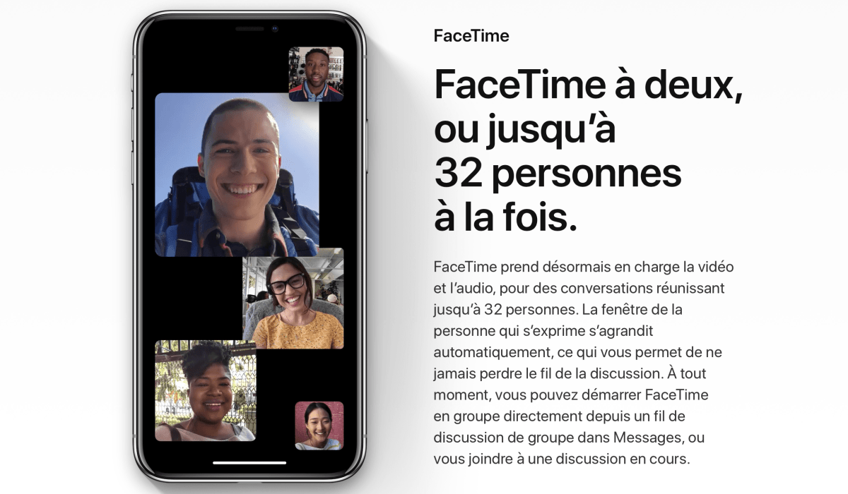 FaceTime à 32 // Source : Apple