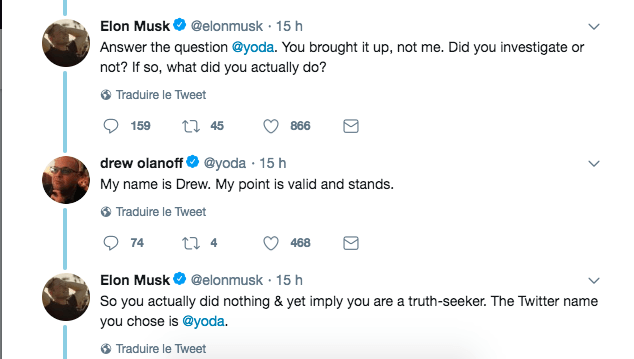 Capture d'écran du compte d'Elon Musk, le 29 août 2018 // Source : Twitter/elonmusk