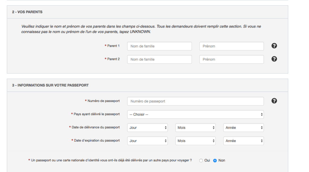 Capture d'écran de la phase de paiement sur le site france-esta.fr