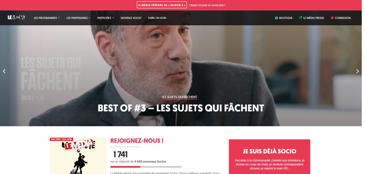 Le site Le Média.