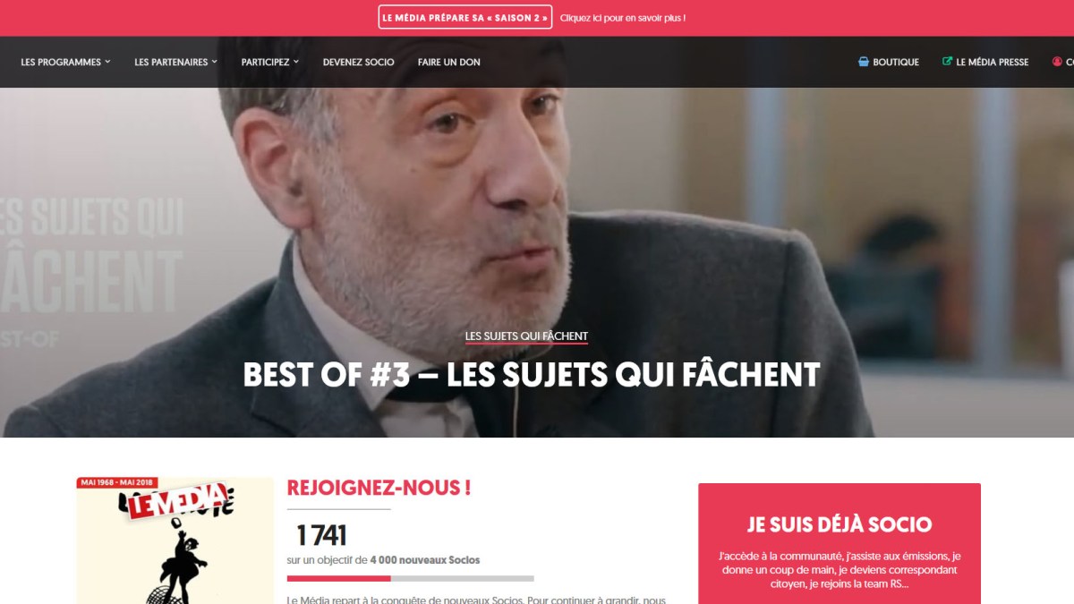 Le site Le Média.