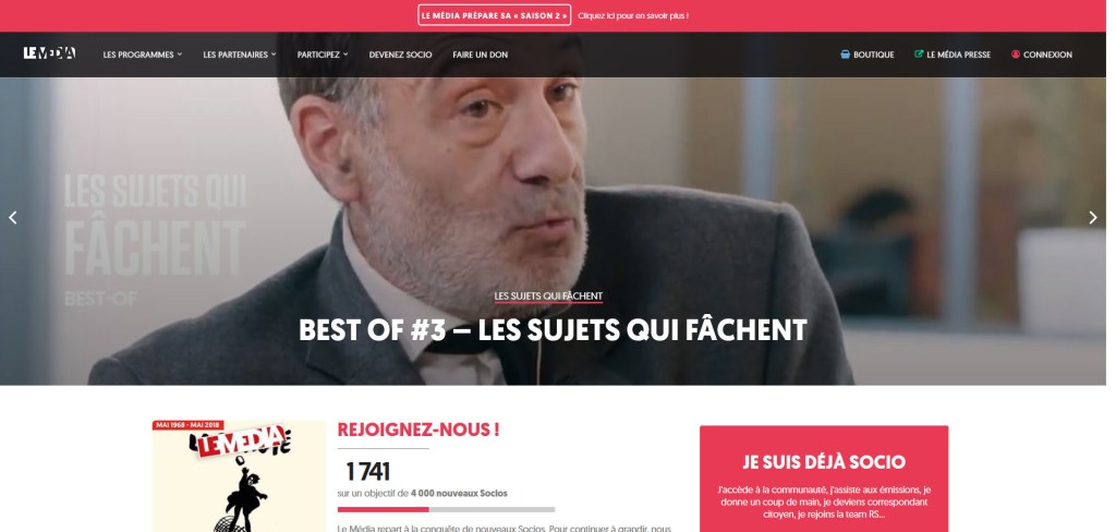Le site Le Média.