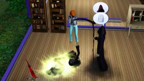 Capture d'écran de la mort dans les Sims 3 // Source : YouTube