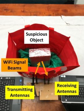 Système pour détecter l'intérieur d'un sac grâce au Wi-Fi. // Source : Data Analysis and Information Security Lab