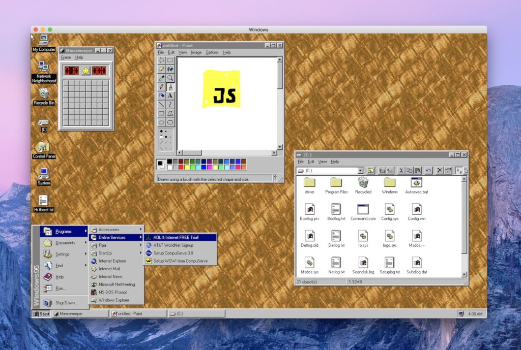 App Windows 95 // Source : Felix Rieseberg 