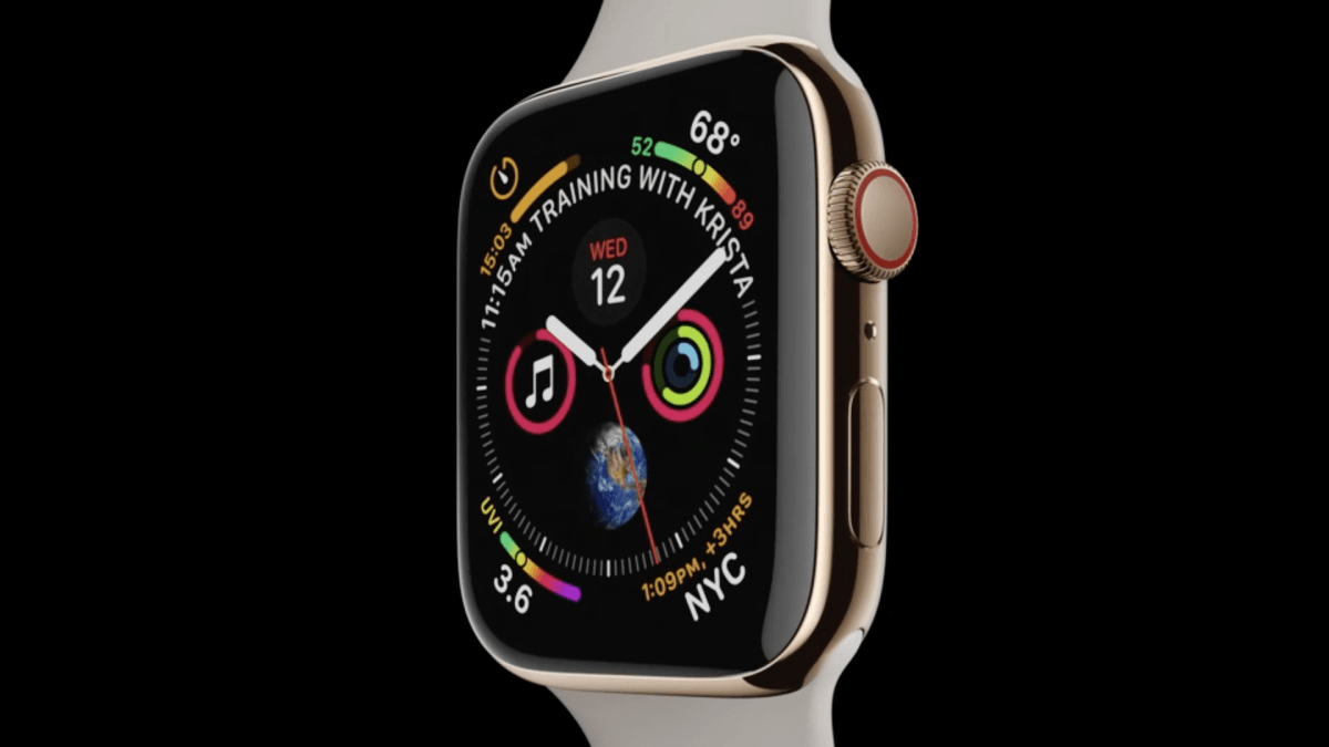 Apple Watch Series 4. Capture d'écran de la Keynote Apple du 12 septembre 2018 // Source : Apple