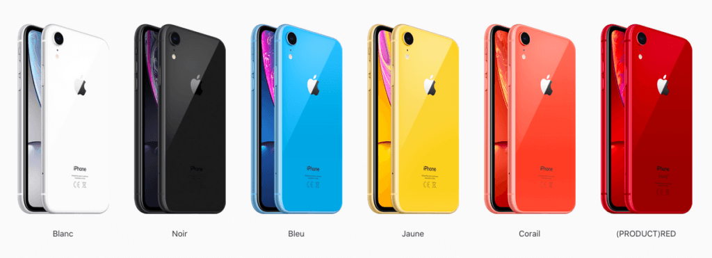 Les coloris iPhone Xr // Source : Apple