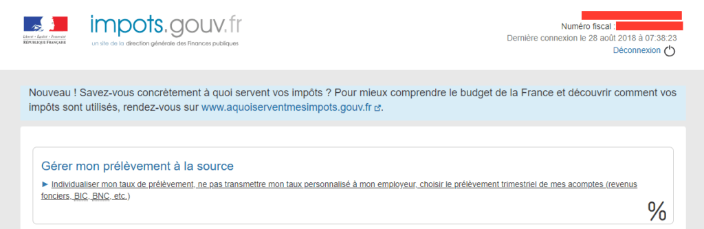 Capture d'écran du site impots.gouv.fr