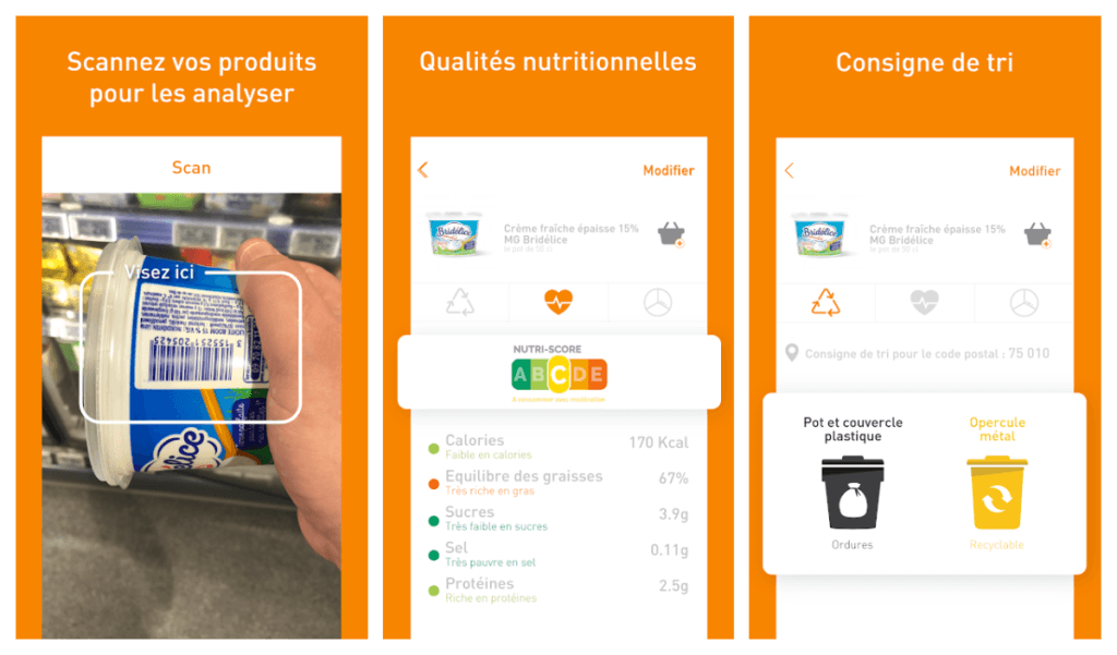 Scannez l'étiquette d'un produit et Eugène vous indique comment le recycler. // Source : Captures d'écran Eugène
