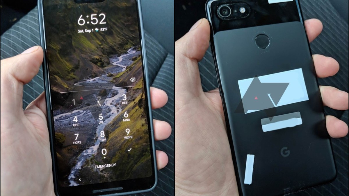 Leaks du Pixel 3 retrouvé dans le véhicule Lyft // Source : Android Police & Anonymous Alligator