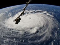 Une photo de l'ouragan Florence prise depuis l'ISS le 10 septembre 2018. // Source : NASA (photo recadrée)
