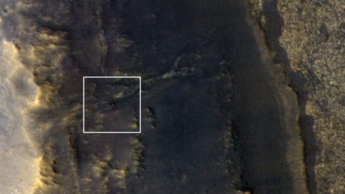 La zone où se trouve Opportunity, photographiée par la sonde MRO. // Source : NASA/JPL-Caltech/Univ. of Arizona 