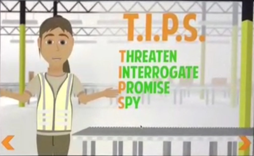 Extrait de la vidéo, les T.I.P.S sont les stratégies que les responsables ne doivent pas suivre // Source : Gizmodo