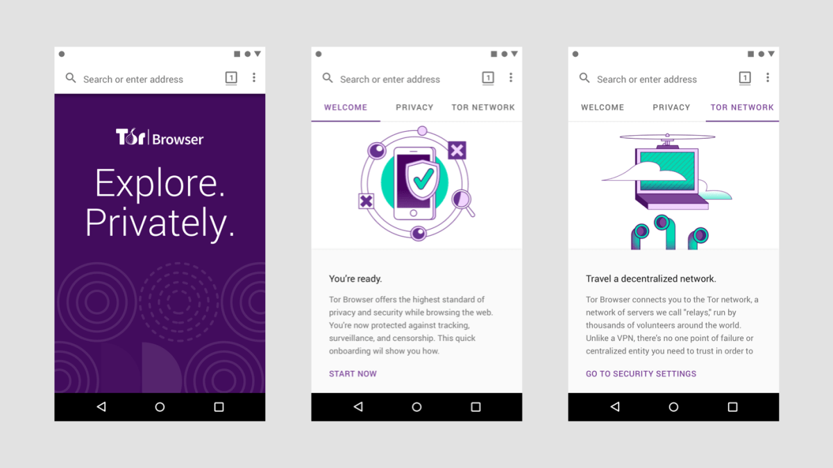 Tor Browser Android // Source : Projet Tor