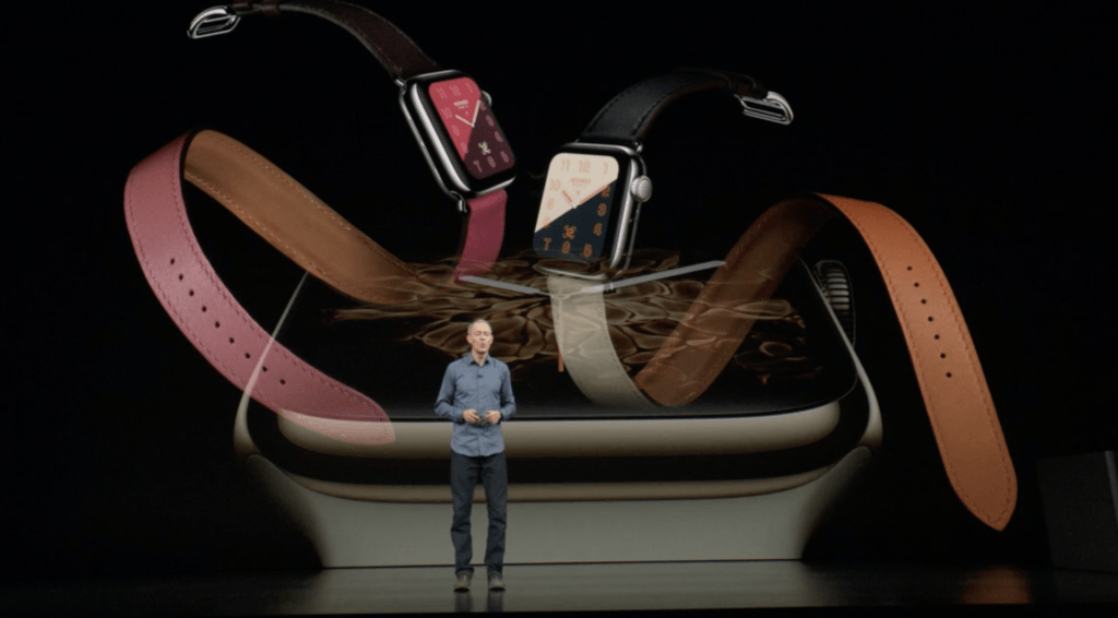 Apple Watch Series 4. Capture d'écran de la Keynote Apple du 12 septembre 2018 // Source : Apple
