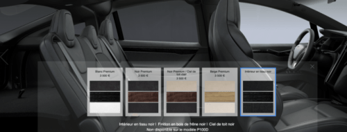 Options d'intérieur pour les Tesla // Source : Tesla