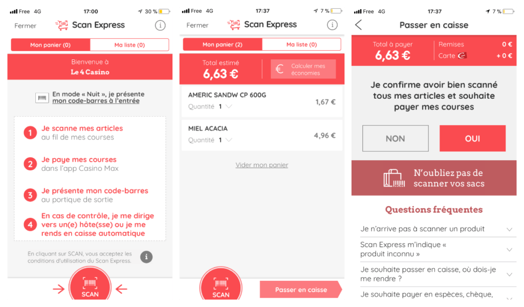 Les courses sont listées dans l'application. // Source : Captures d'écran de l'application Casino Max