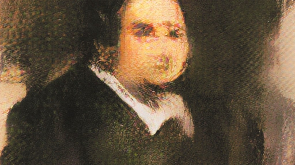 Le portrait d'Edmond Belamy créé par une IA. // Source : Christie's (photo recadrée)