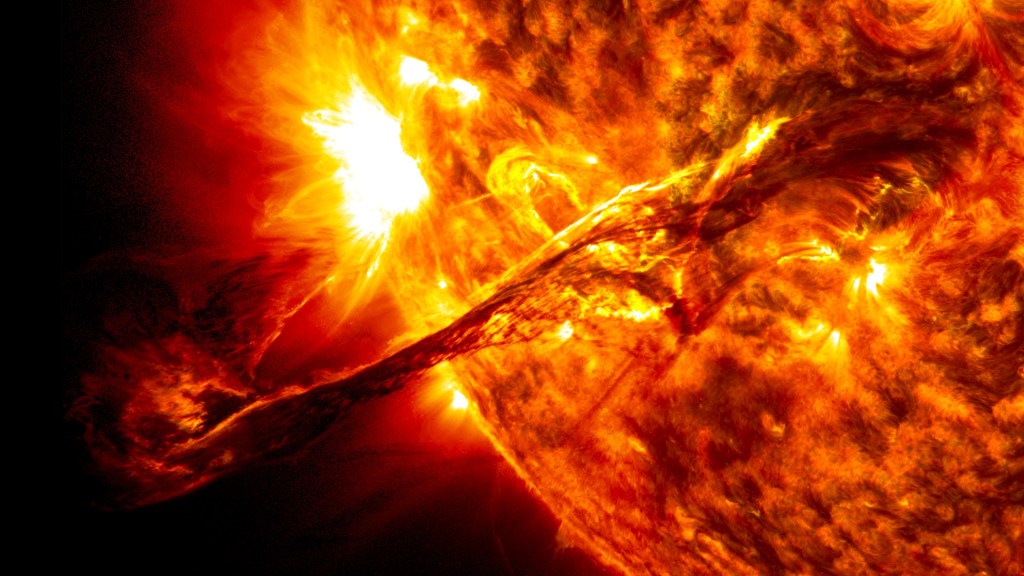 Une éruption solaire. // Source : Wikimedia/CC/NASA/GSFC/SDO